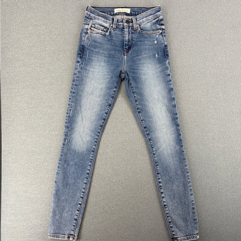 Current/Elliott Skinny Jeans Moonshadow Blue Denim Stretch Size 23 Pinup Classic